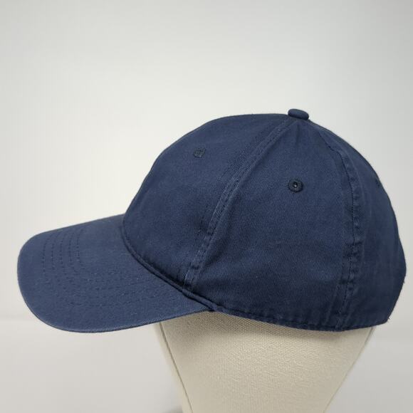 Unbranded Strapback Baseball Cap Blue One Size Adjustable Vented Holes Blank - Picture 3 of 9